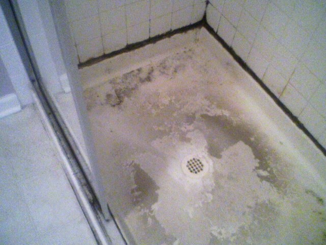 Neglected, Abused Shower Before Refinishing 34a | Affordable Refinishing LLC