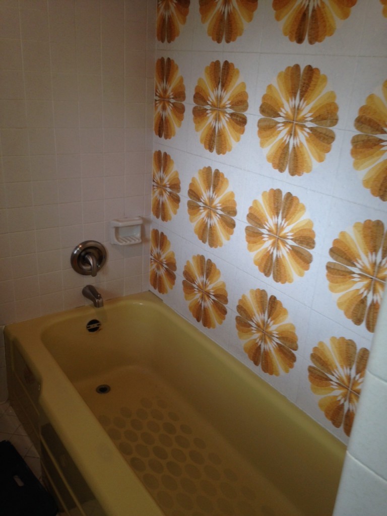 60s Flower Power Bathroom Recoloring Before 4a | Affordable Refinishing LLC